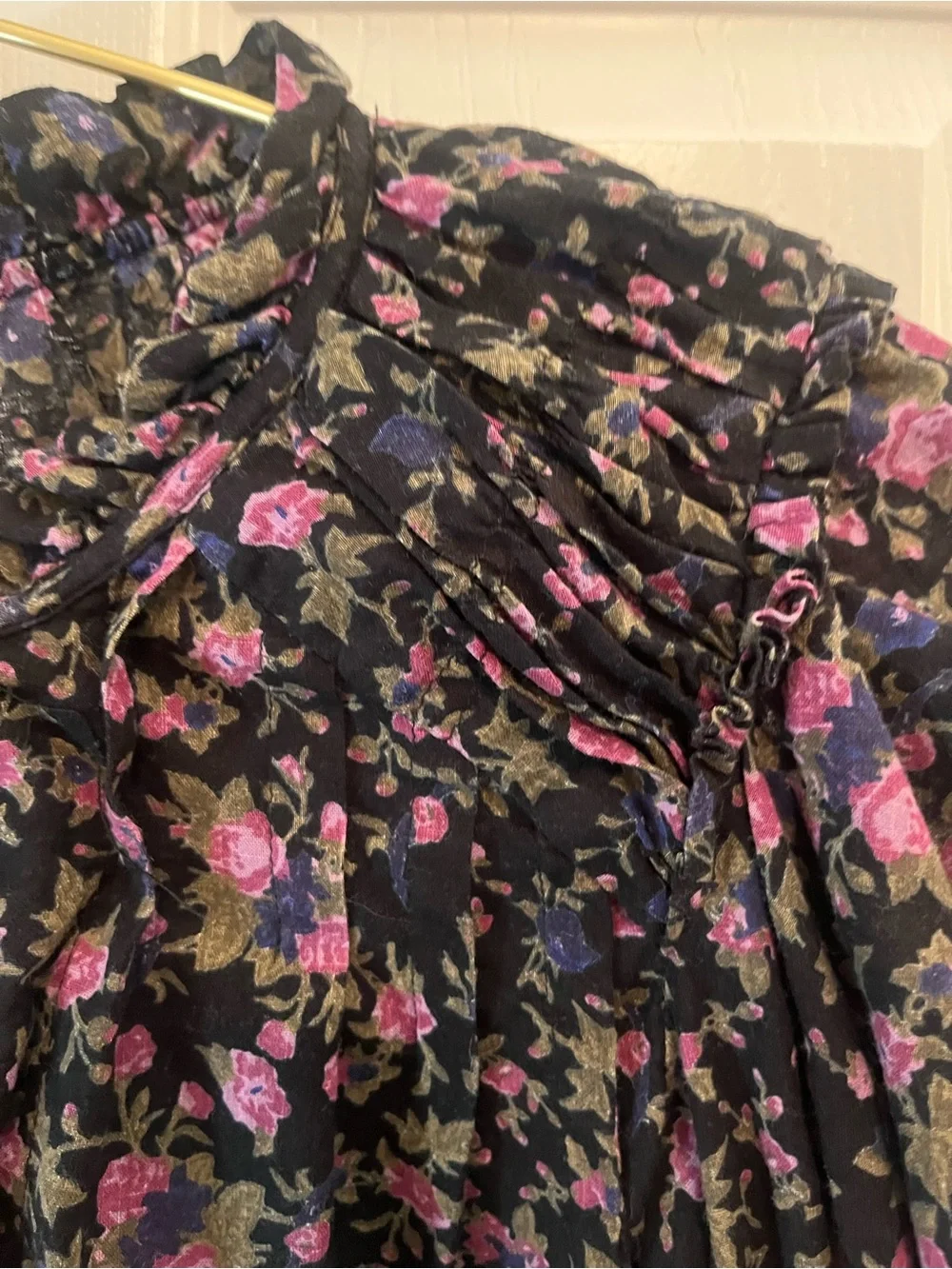 Free People Meant To Be Blouse – Black Rose Floral – XS